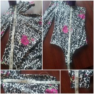 Fashion Nova Cheetah One-Sleeve Choker Bodysuit